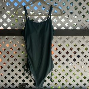 Dark teal one piece swimsuit. Size: M, NEW.